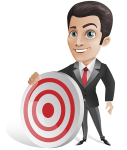 Free Businessman Vector Character Holding a Target - Vector Characters