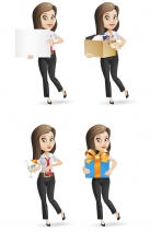 Business Woman Vector Character Set - Vector Characters