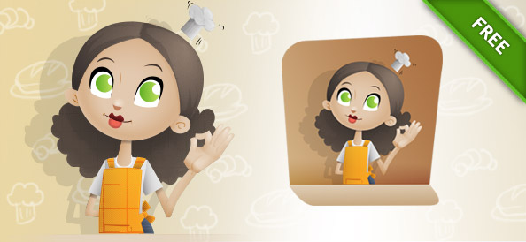 Free Chef Girl Vector Character