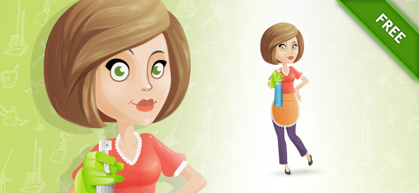 Free Housewife Vector Character