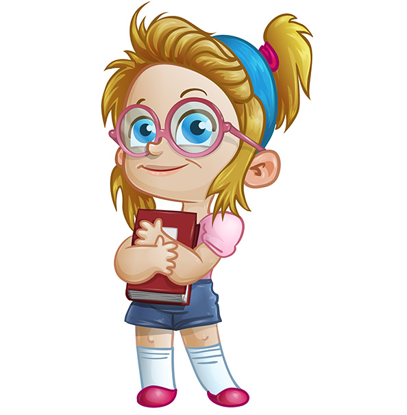 Geek Girl Vector Character