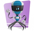 Blue Robot Vector Character - Vector Characters