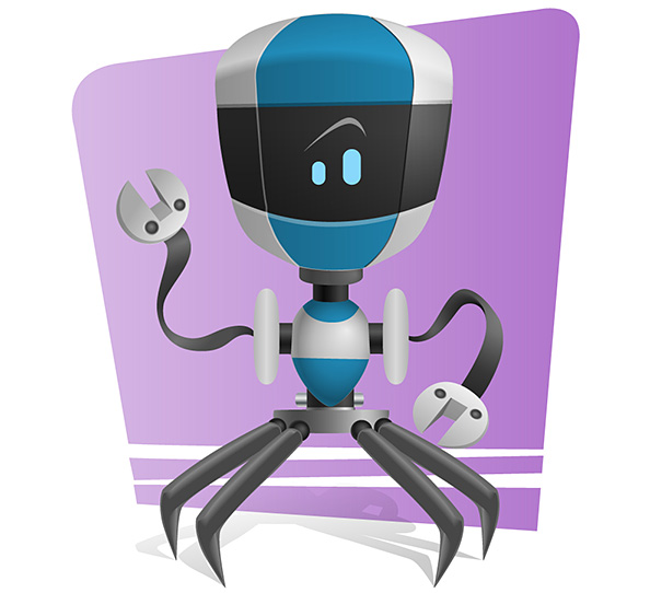 Blue Robot Vector Character Preview