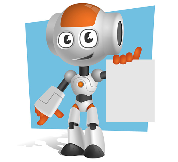 Robot Vector Character Holding a Note Preview