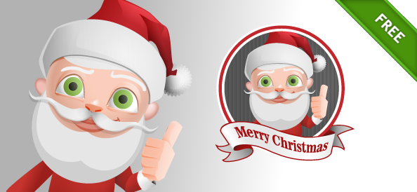 Santa Claus Vector Character with Thumbs Up