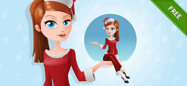 Free Santa Girl Vector Character
