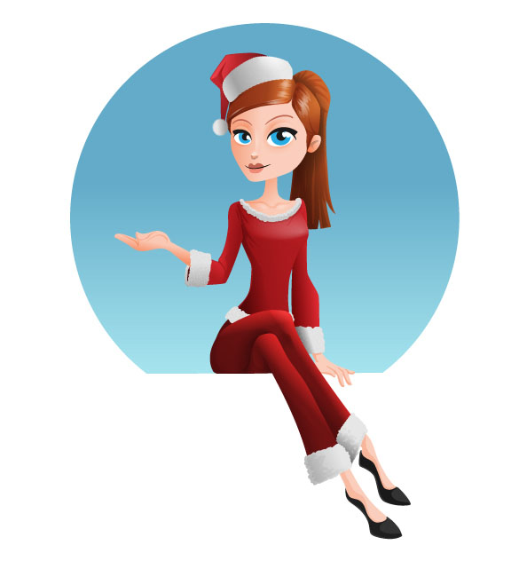 Free Santa Girl Vector Character Preview