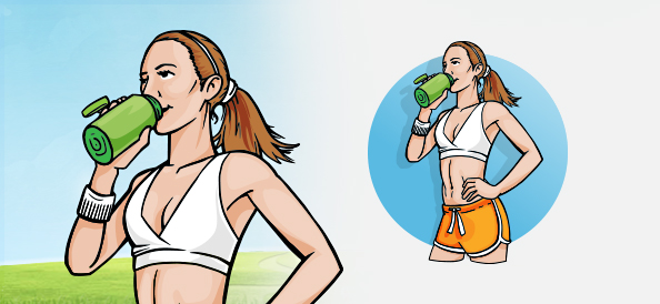 Vector Illustration of a Fitness Girl