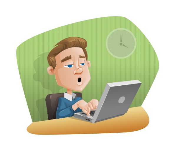 Man Vector Character with laptop