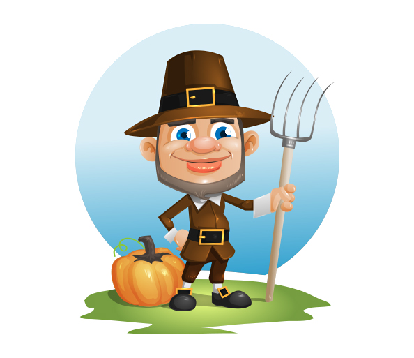 Thanksgiving Day Vector Character
