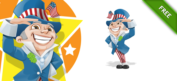 4th of July Vector Character