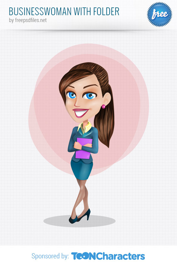 Vector businesswoman with folder