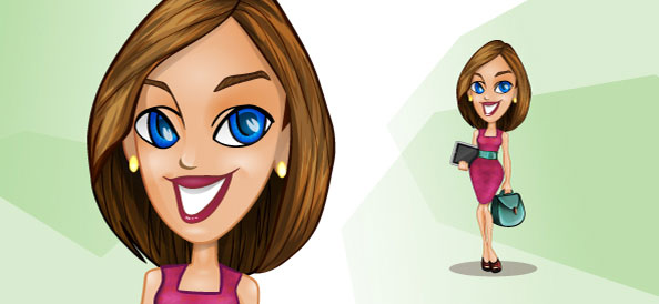 Vector Businesswoman with Tablet
