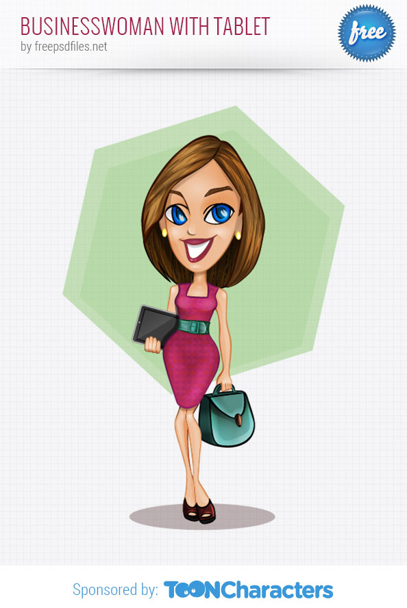 Vector Businesswoman with Tablet