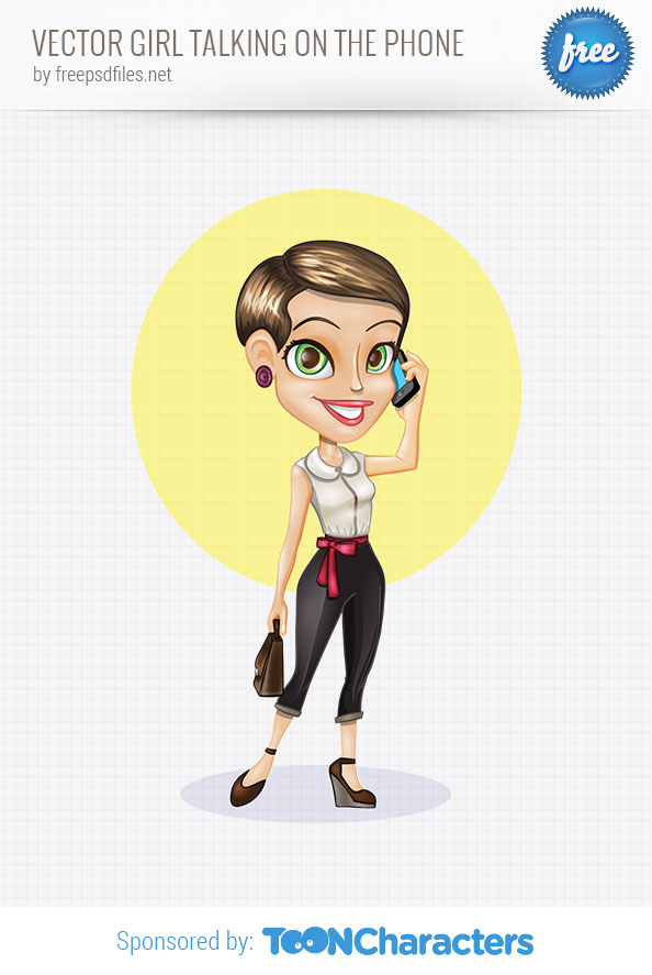 Vector girl talking on the phone