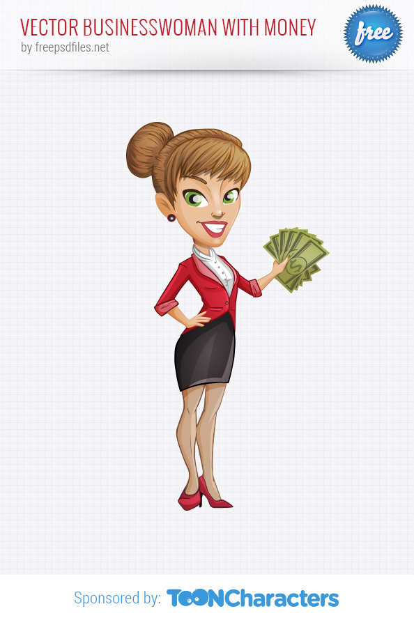 Vector Businesswoman with Money