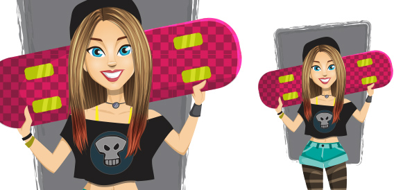 Vector Skater Girl