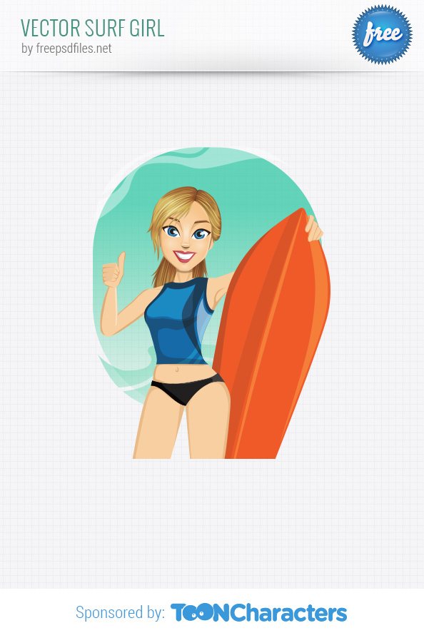 Vector Surf Girl