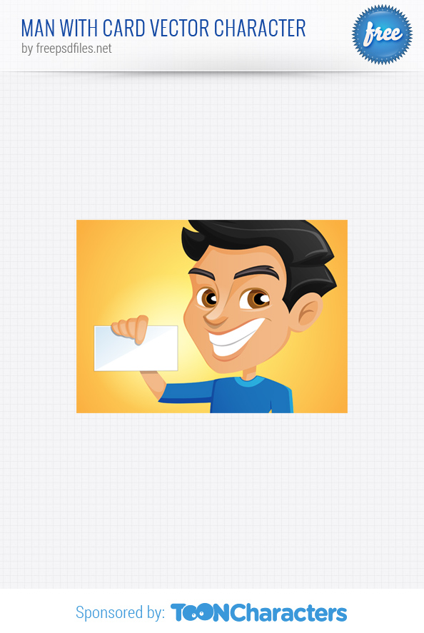 Man with Card Vector Character
