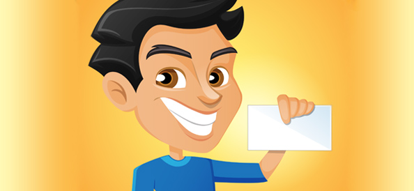 Man With Card Vector Character