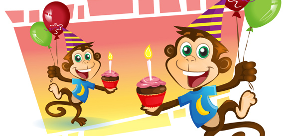 Party Monkey Vector Character