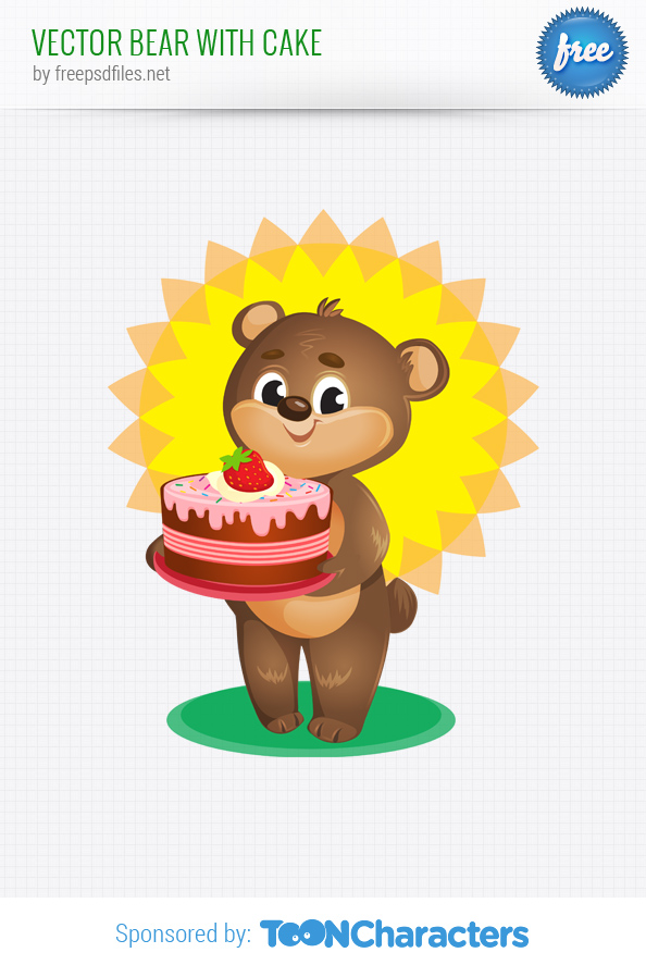 Vector Bear with Cake