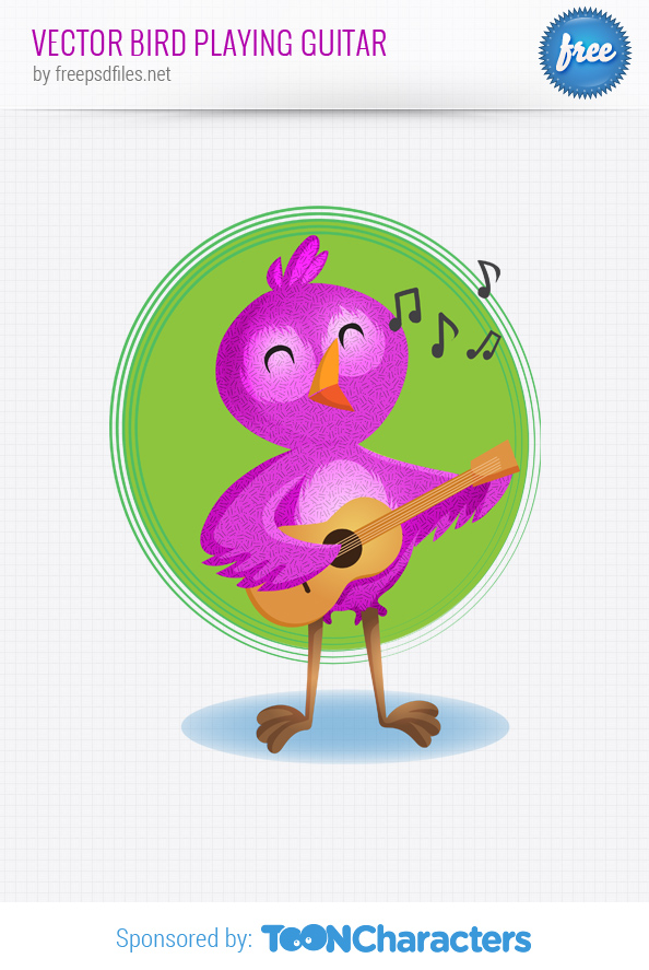 Vector Bird Playing Guitar