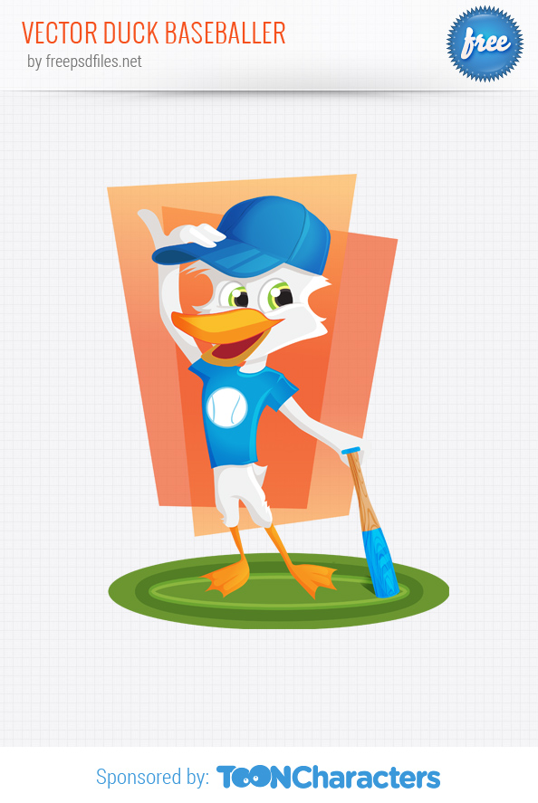 Vector Duck Baseballer