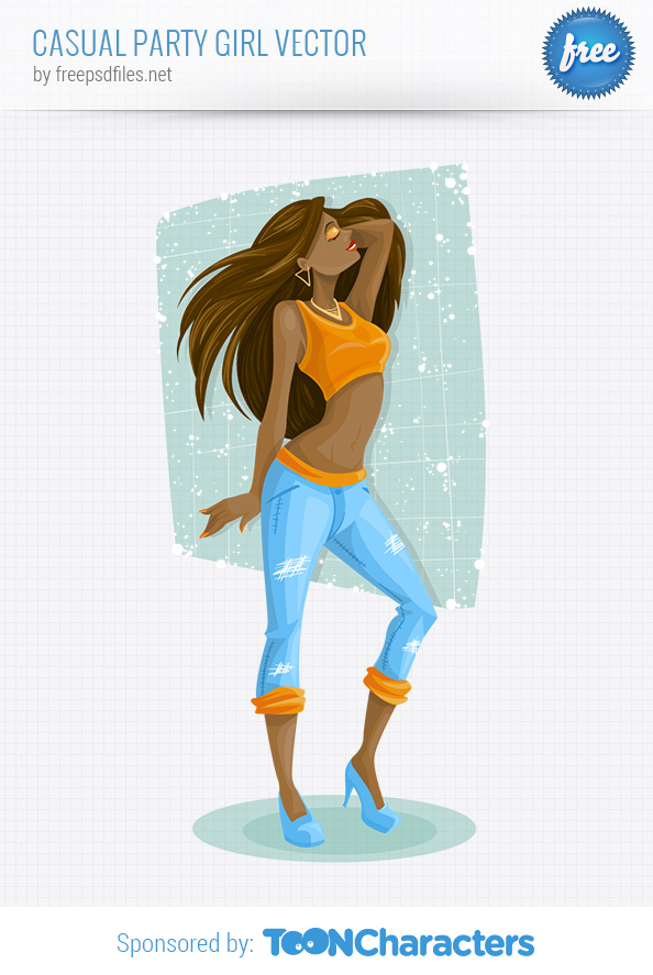 Casual Party Girl Vector Character