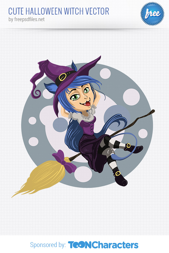 Cute Halloween Witch Vector Character