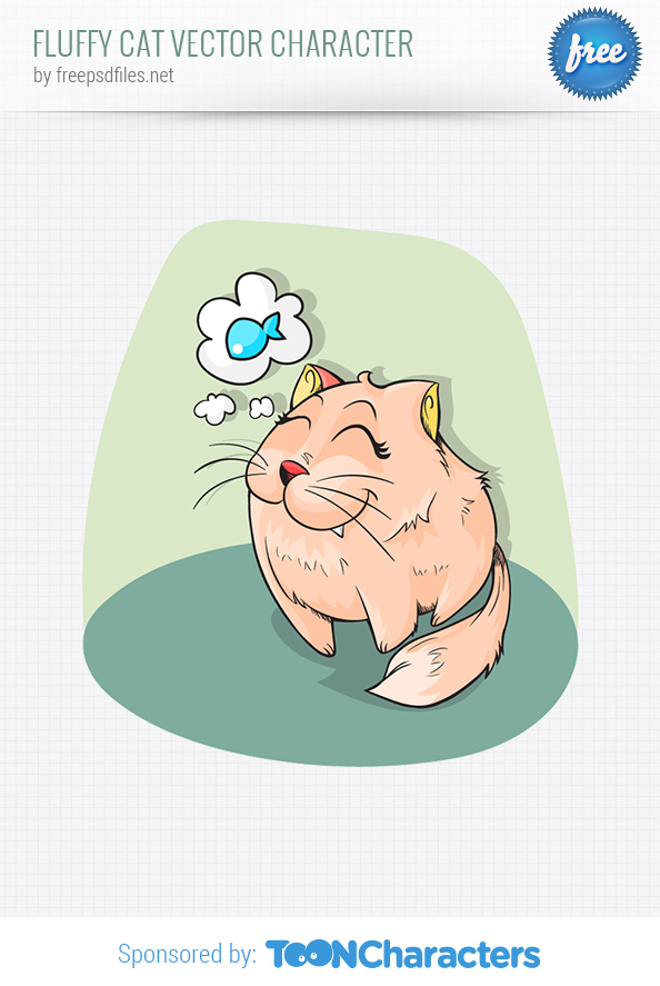 Fluffy Cat Vector Character