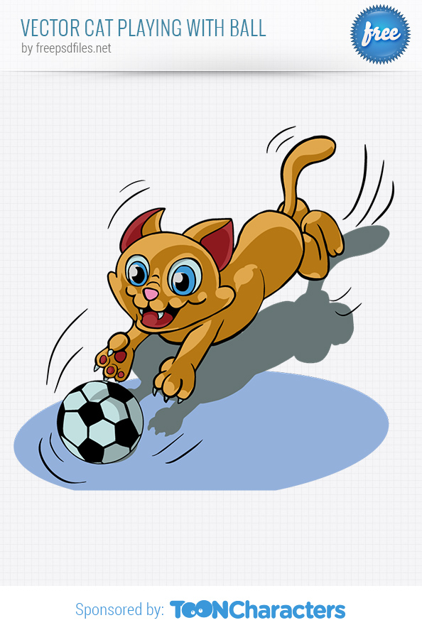 Vector Cat Playing with Ball
