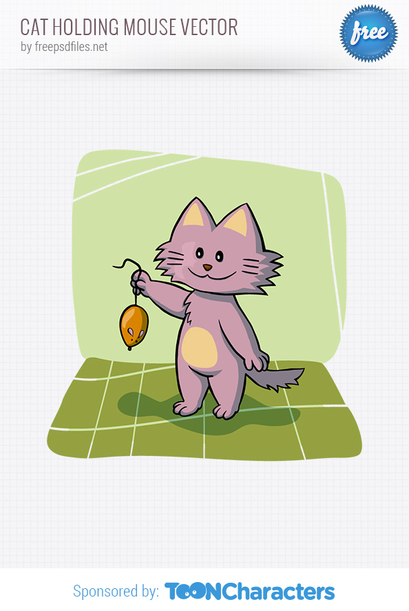 Cat Holding Mouse Vector Character