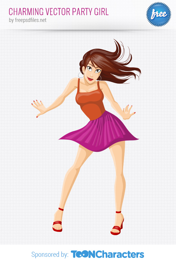 Charming Vector Party Girl