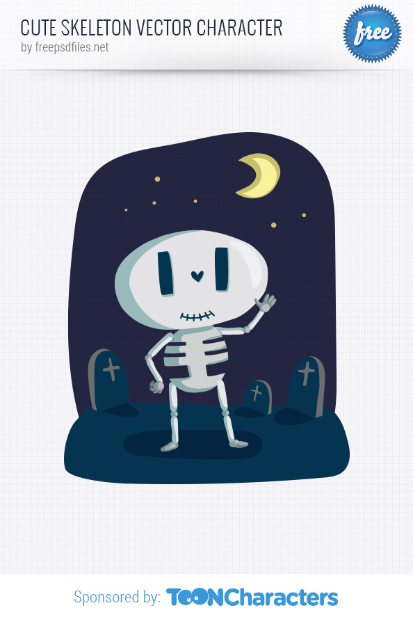 Cute Skeleton Vector Character