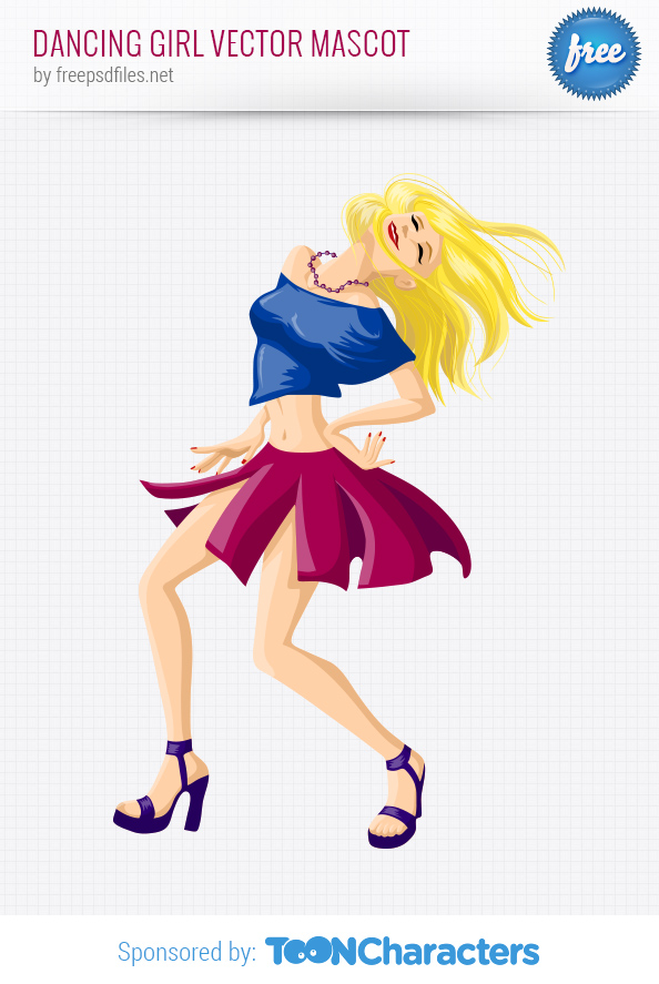 Dancing Girl Vector Mascot