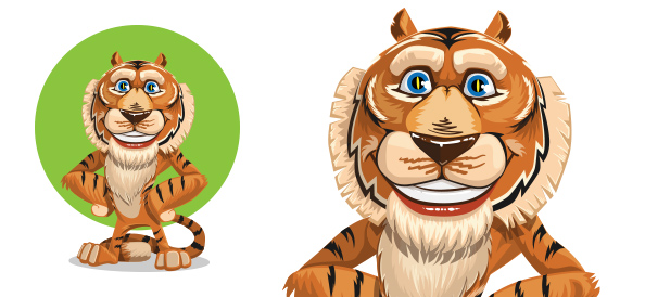 Vector Tiger Cartoon Character