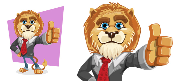 Vector Charming Business Lion