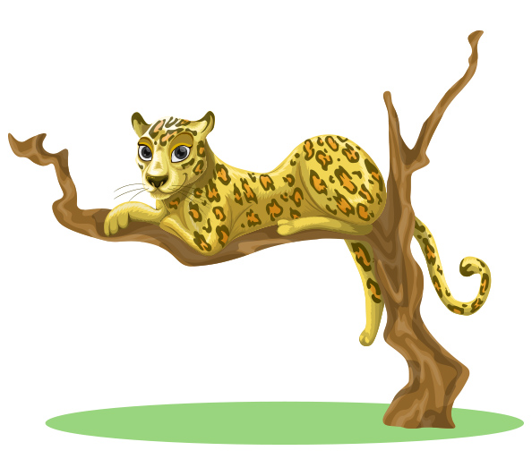 Cute Free Vector Leopard Character