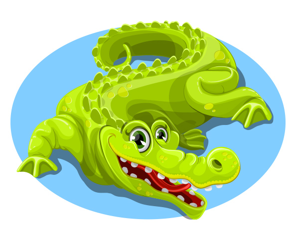 Free Vector Cute Crocodile Character - Vector Characters