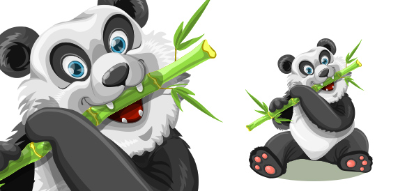 Cute Free Vector Panda Character