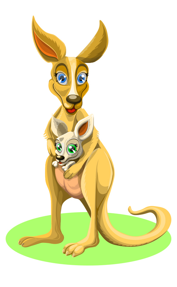 Free Cute Vector Kangaroo Character