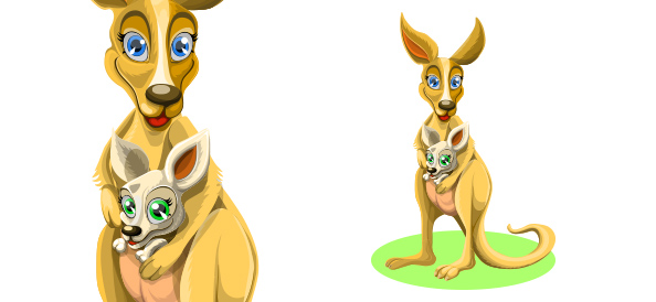 Free Cute Vector Kangaroo Character