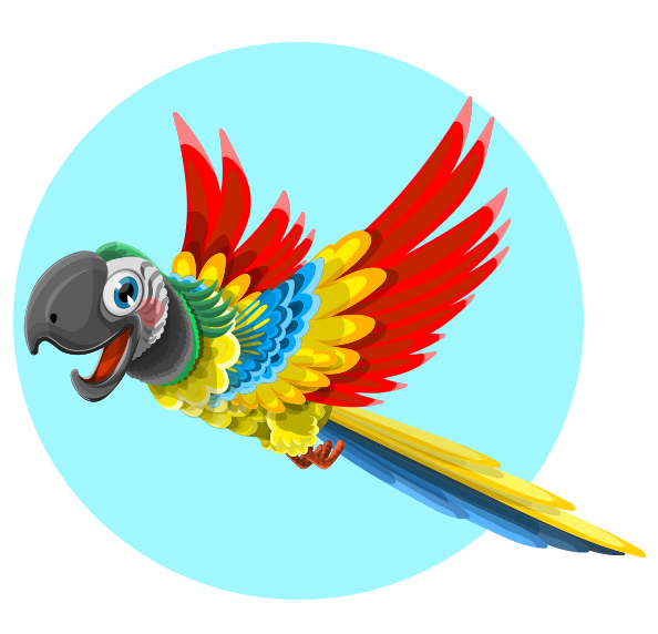 Cute Free Vector Parrot Character