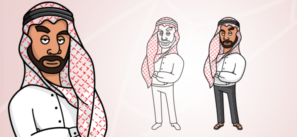 Arab Man Vector Character