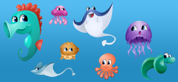 Vector Ocean Creatures