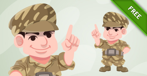Vector Military Man - Vector Characters