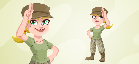 Vector Army Girl