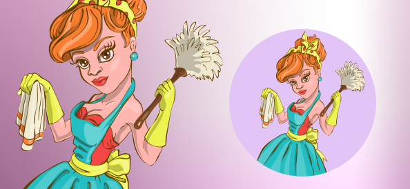 Cleaning Pin Up Girl