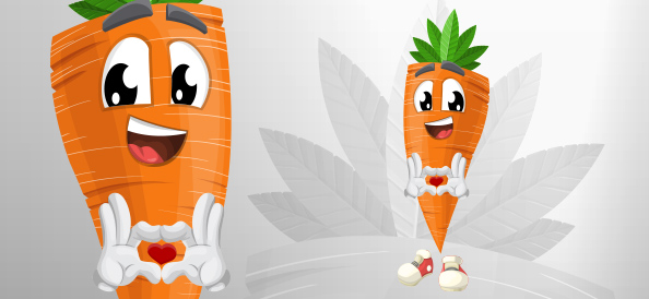 Cute Carrot Character Sending Love